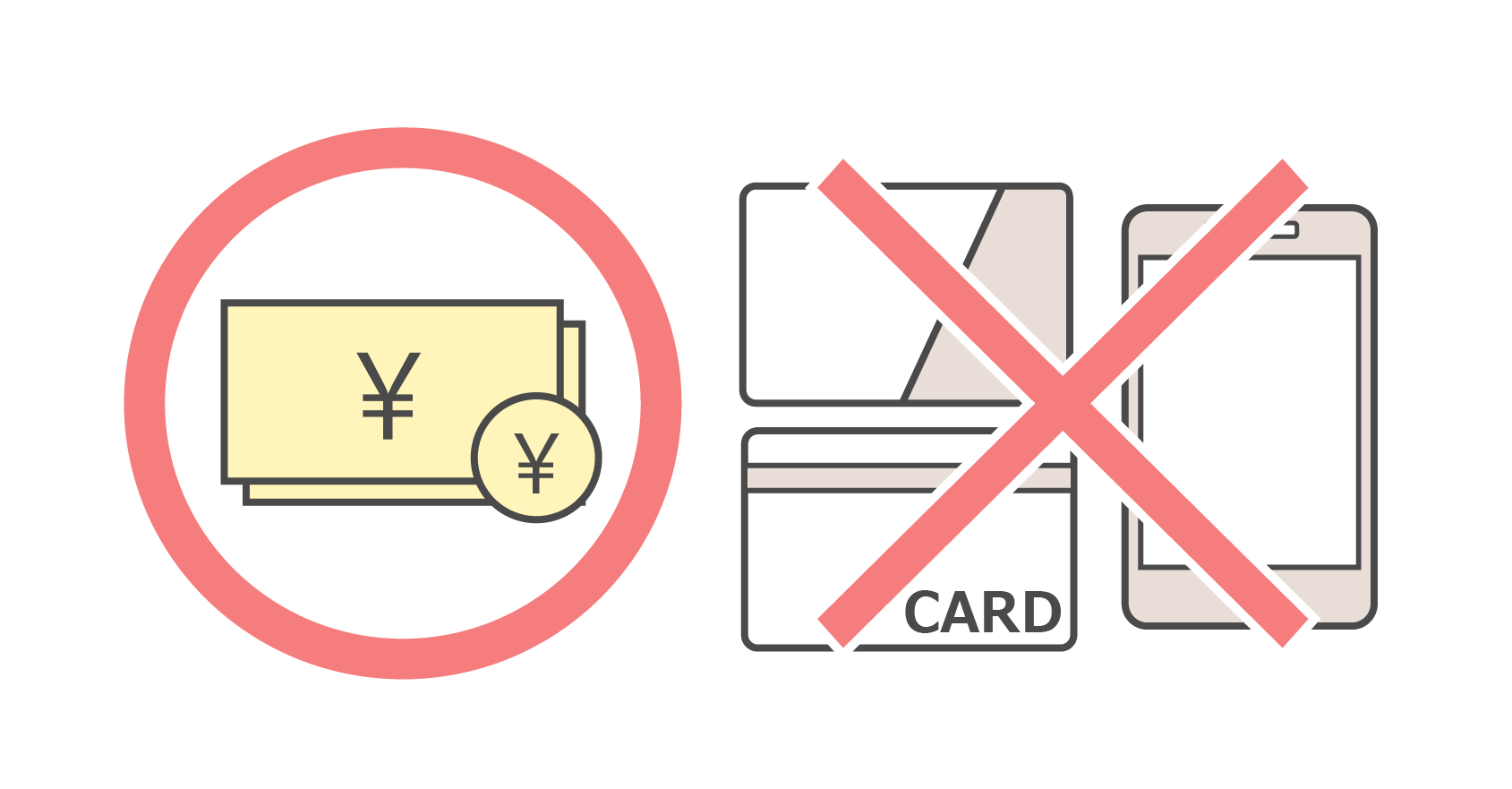 現金のみのイラスト